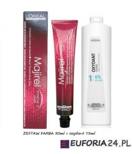 Loreal Majirel , zestaw do koloryzacji: farba 50ml + oxydant 75
