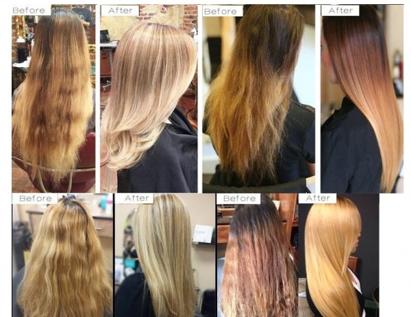 olaplex ,Perfector 100mlprzed i po zabiegu ,before ,after